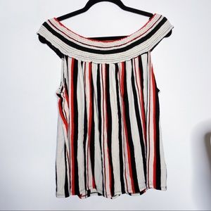 Cato Off the Shoulder Striped Top
